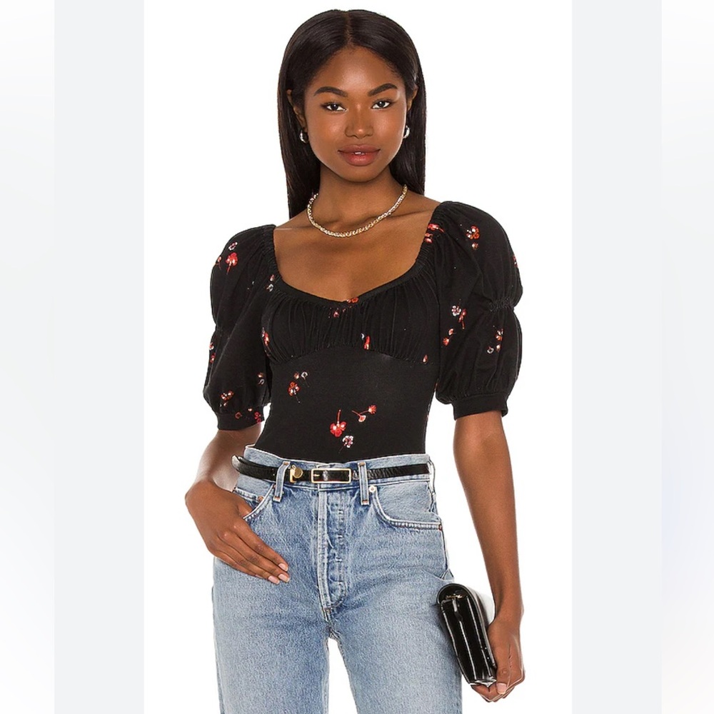 Free people balloon sleeve body suit - size S